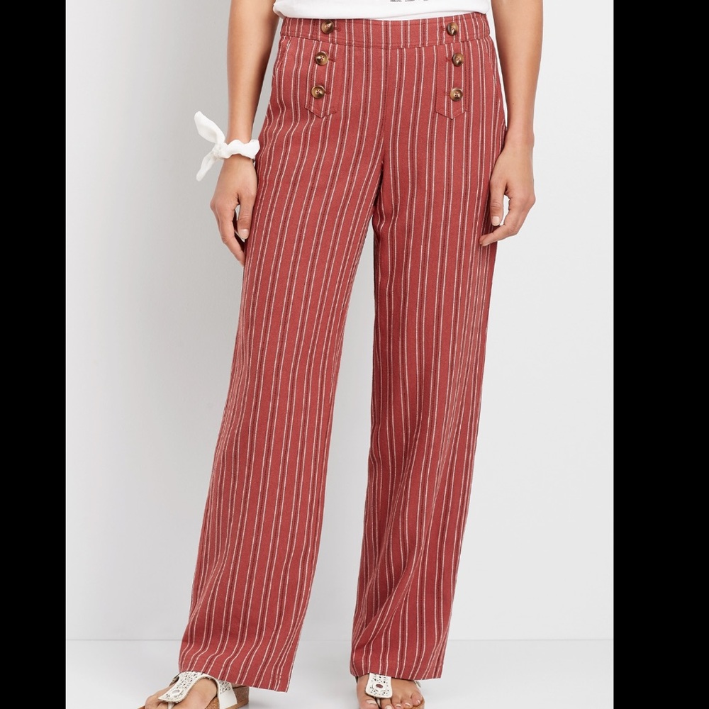 Maurices NWT High Rise Linen Pants XXL